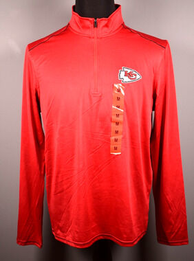 Mens NFL Antigua Apparel Kansas City Chiefs Red 1/4 Zip Medium Pullover NEW